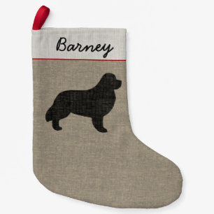 Newfoundland Dog Silhouette Newf Personalised Small Christmas Stocking