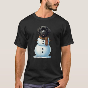 Newfoundland Dog Snowman Scarf Christmas Womens Me T-Shirt