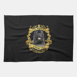 Newfoundland Dog   The Moment I Saw You Design Tea Towel