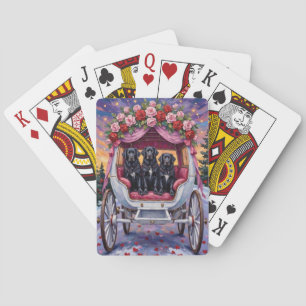 Newfoundland Dog Valentine's Day  Playing Cards