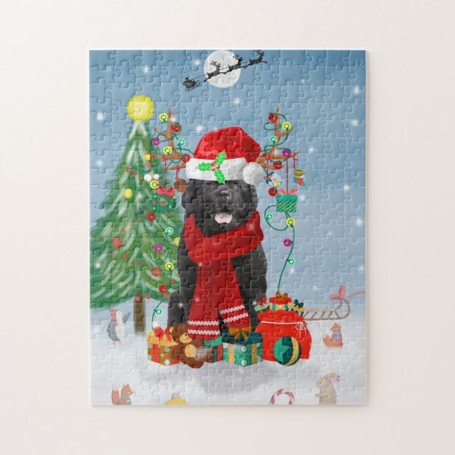 Newfoundland dog with Christmas gifts   Jigsaw Puzzle (Vertical)