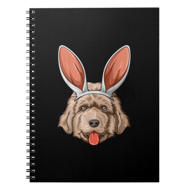 Newfoundland easter | bunny ears dog gift notebook (Front)