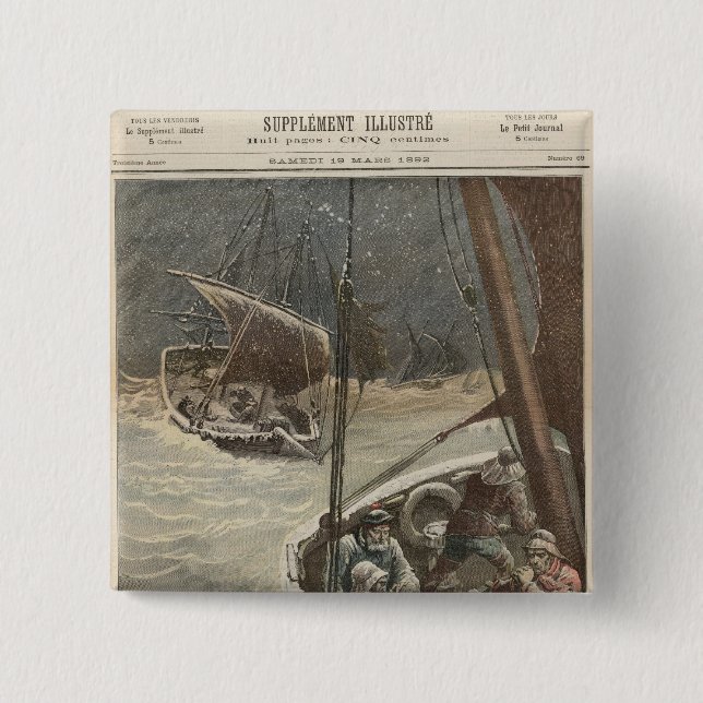Newfoundland Fishermen 15 Cm Square Badge (Front)