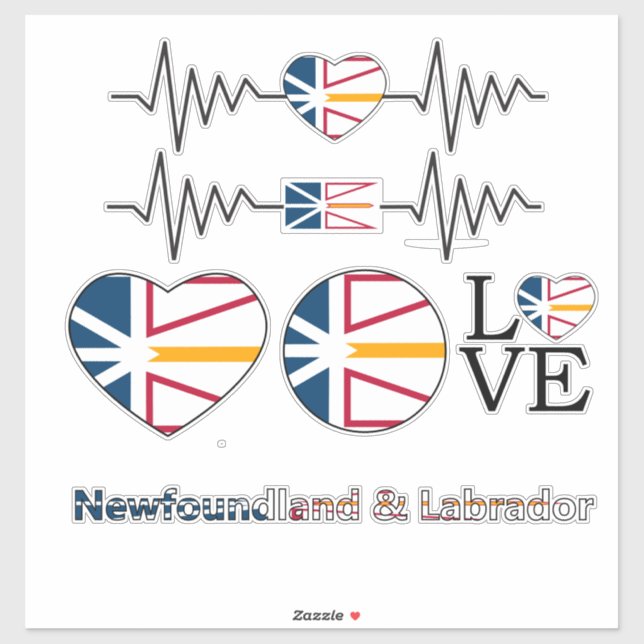 Newfoundland Flag Assorted Car Stickers (Sheet)