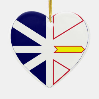 Newfoundland Flag Heart Ceramic Tree Decoration