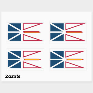 Newfoundland Flags Graphic Rectangular Sticker