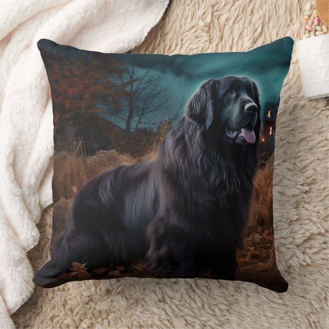Newfoundland Halloween Scary  Cushion (Blanket)