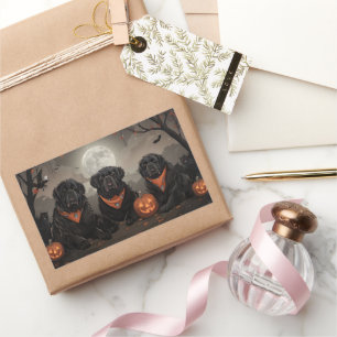 Newfoundland Halloween Spooky Rectangular Sticker