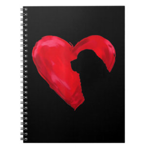 Newfoundland heart  silhouette valentines day gift notebook
