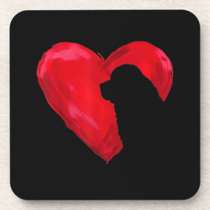 Newfoundland heart   valentines day dog gift coaster