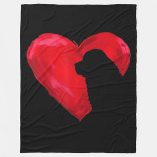 Newfoundland heart   valentines day dog gift fleece blanket