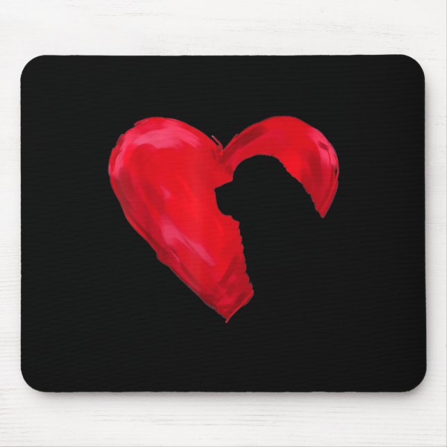Newfoundland heart | valentines day dog gift mouse pad (Front)