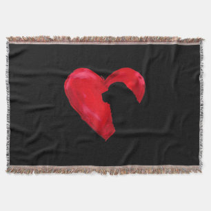 Newfoundland heart valentines day dog gift throw blanket