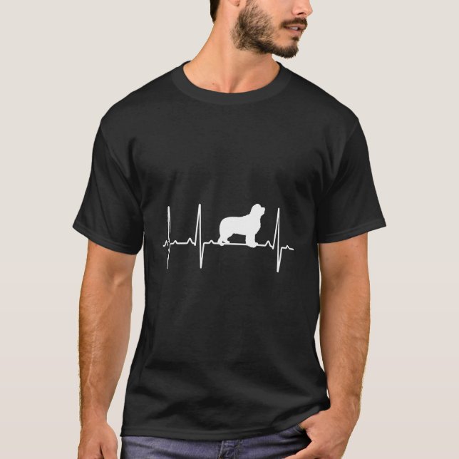 Newfoundland Heartbeat Gift For Men Women Dog Pup  T-Shirt (Front)