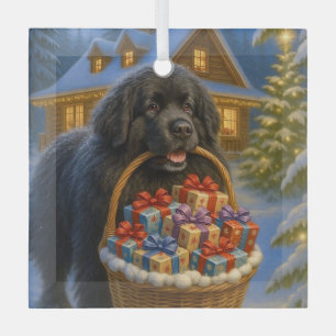 Newfoundland Holiday Glass Tree Decoration