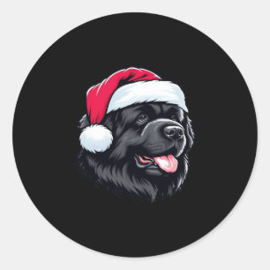 Newfoundland in a Santa Hat Classic T-Shirt Classic Round Sticker