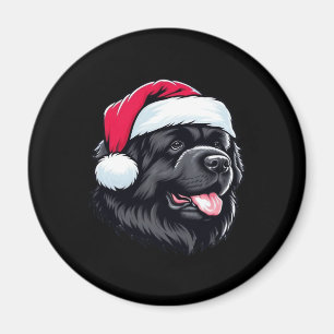 Newfoundland in a Santa Hat Classic T-Shirt Magnet