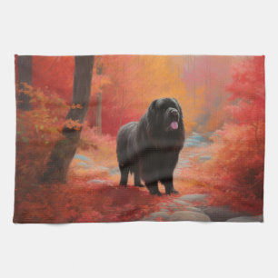 Newfoundland in Autumn Leaves Fall Inspire  Tea Towel