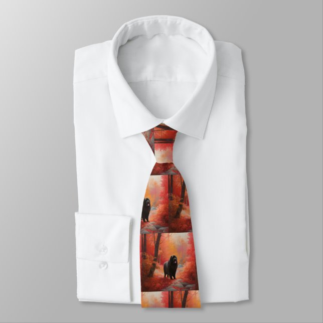 Newfoundland in Autumn Leaves Fall Inspire  Tie (Tied)