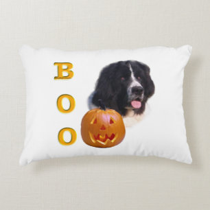 Newfoundland Landseer Halloween Boo Decorative Cushion