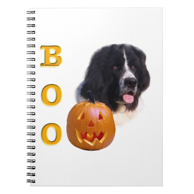 Newfoundland Landseer Halloween Boo Notebook (Front)
