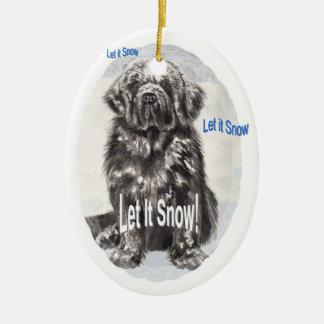 Newfoundland "Let It Snow" Ceramic Tree Decoration