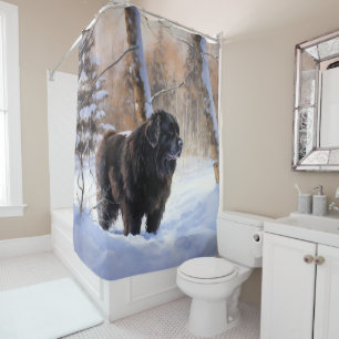 Newfoundland Let It Snow Christmas  Shower Curtain