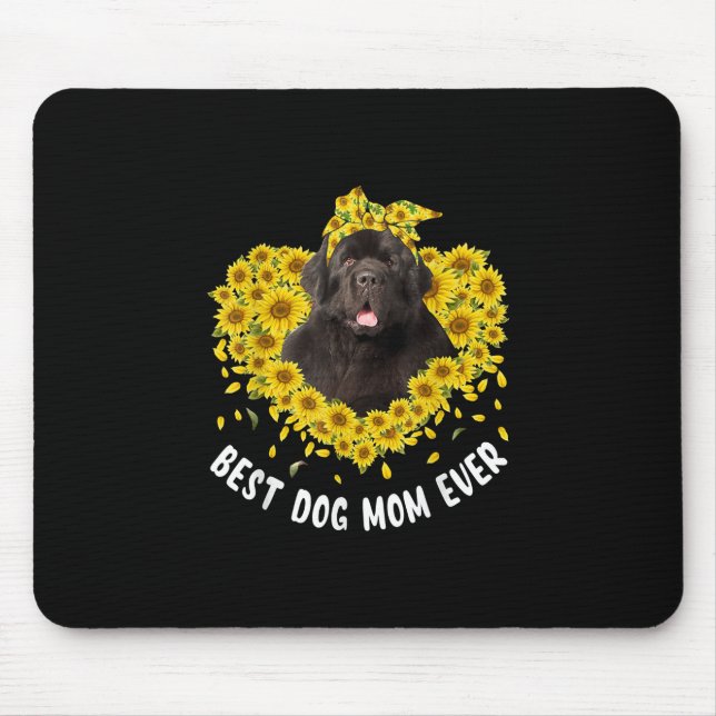Newfoundland mum lovers | sunflower dog gift mouse pad (Front)