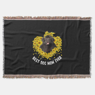 Newfoundland mum lovers | sunflower dog gift throw blanket
