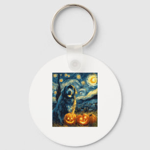 Newfoundland Newfie Cute Dog Halloween Jack O Lant Key Ring