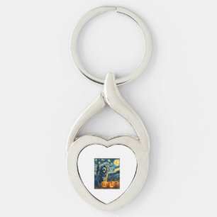 Newfoundland Newfie Cute Dog Halloween Jack O Lant Key Ring