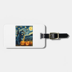 Newfoundland Newfie Cute Dog Halloween Jack O Lant Luggage Tag