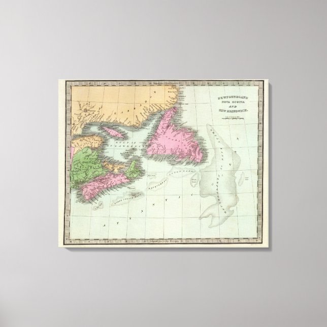 Newfoundland Nova Scotia And New Brunswick 2 Canvas Print (Front)