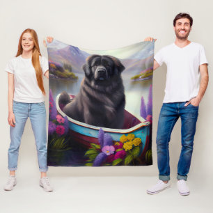 Newfoundland on a Paddle: A Scenic Adventure Fleece Blanket