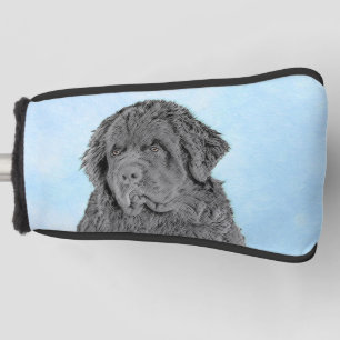 Newfoundland Painting - Cute Original Dog Art Golf Head Cover