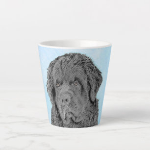 Newfoundland Painting - Cute Original Dog Art Latte Mug