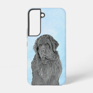 Newfoundland Painting - Cute Original Dog Art Samsung Galaxy Case