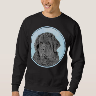 Newfoundland Painting - Cute Original Dog Art Sweatshirt