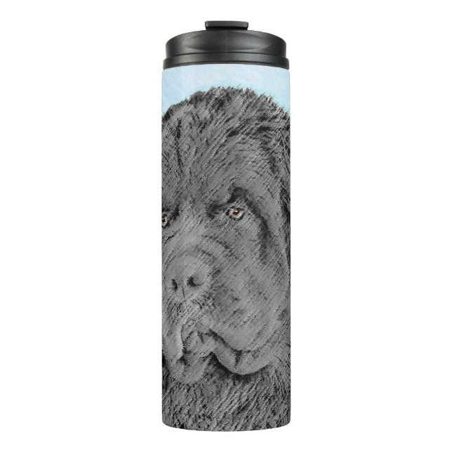 Newfoundland Painting - Cute Original Dog Art Thermal Tumbler (Front)