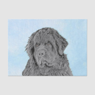 Newfoundland Painting - Cute Original Dog Art Tissue Paper