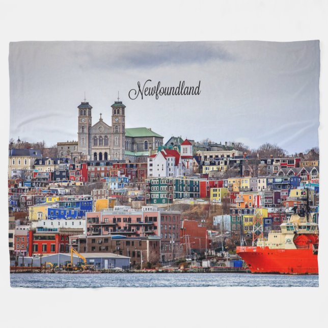 Newfoundland panoramic photograph fleece blanket (Front (Horizontal))