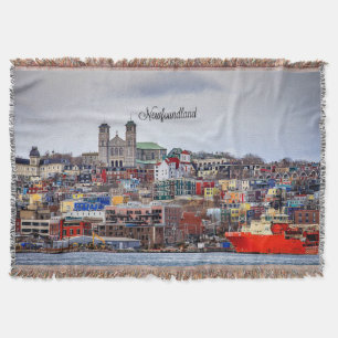 Newfoundland panoramic photograph throw blanket