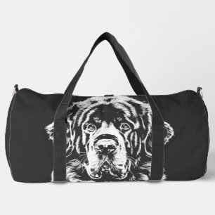 Newfoundland Portrait Minimalist Apparel Duffle Bag