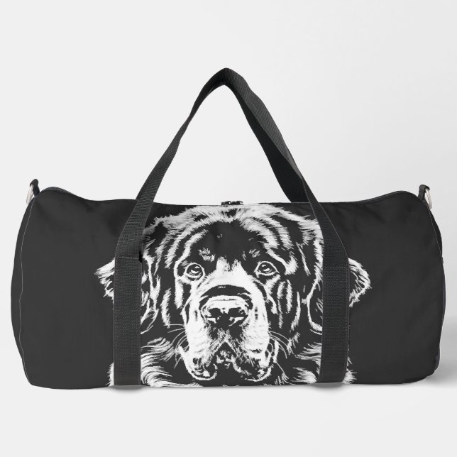 Newfoundland Portrait  Minimalist Apparel Duffle Bag (Front)