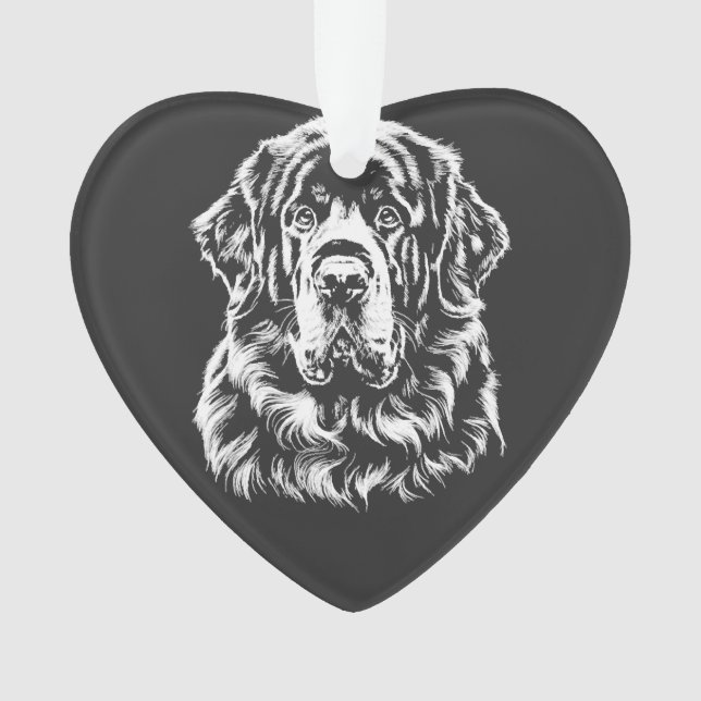 Newfoundland Portrait  Minimalist Apparel Ornament (Front)