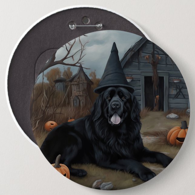 Newfoundland Pumpkins Halloween Scary  6 Cm Round Badge (Front & Back)