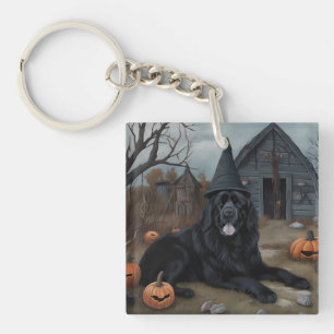 Newfoundland Pumpkins Halloween Scary  Key Ring