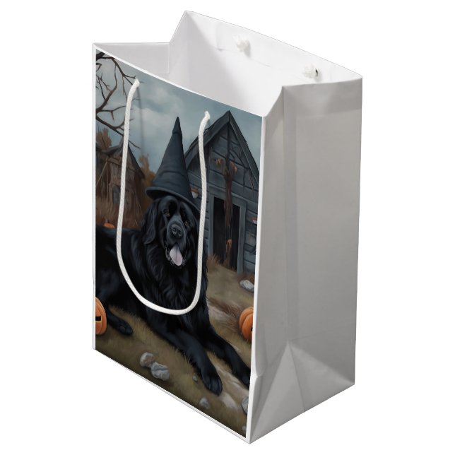 Newfoundland Pumpkins Halloween Scary  Medium Gift Bag (Front Angled)