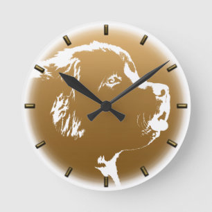 Newfoundland Pup Clock Dog Lover Wall Clock Decor