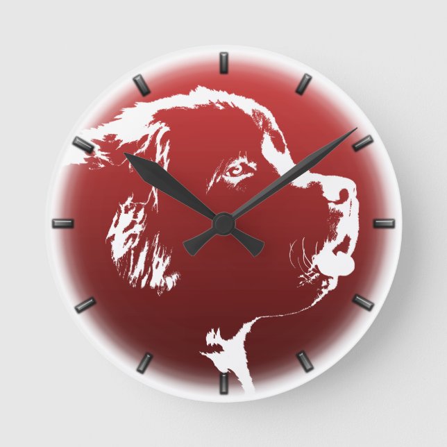 Newfoundland Pup Clock Dog Lover Wall Clock Decor (Front)